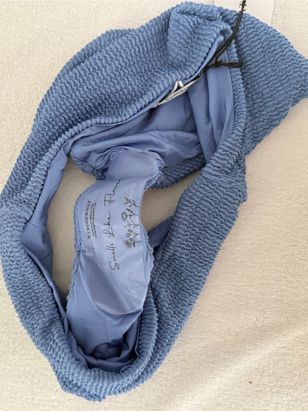NWT/WeWoreWhat Blue Crinkle Emily Bikini Bottoms-S
